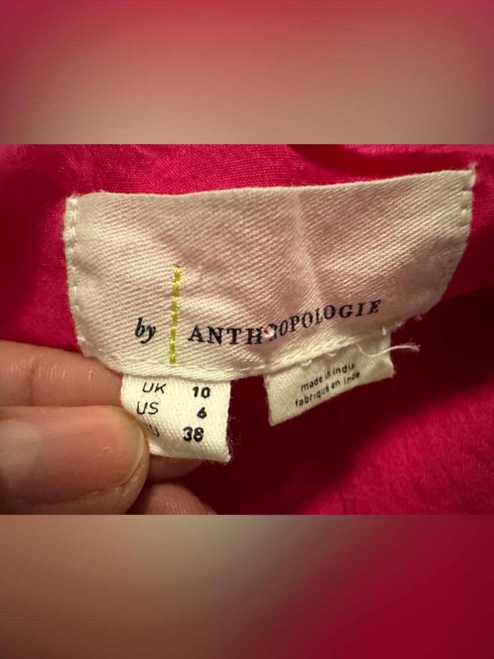 Anthropologie Mare Mare Hot Pink Romper with Puffy Sleeves. - Picture 6 of 6
